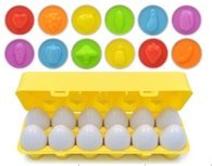 Układanka edukacyjna sorter dopasuj kształty owoce jajka 12 sztuk