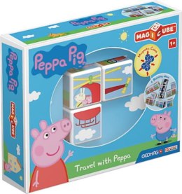 GEOMAG MagiCube Świnka Peppa / Peppa Pig - Podróż z Peppą - klocki magnetyczne 3el. G049