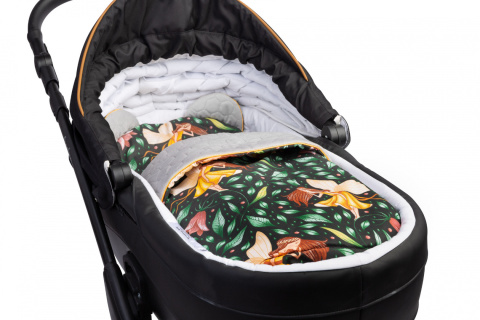 Sensillo Komplet Velvet do wózka kołyski łóżeczka - poduszka Miś + kocyk - ZIELONY WRÓŻKI