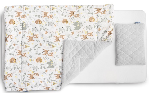 Sensillo Komplet do łóżeczka Plusz Karo - LEŚNA PRZYGODA