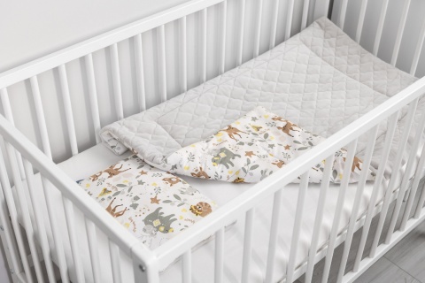 Sensillo Komplet do łóżeczka Plusz Karo - LEŚNA PRZYGODA