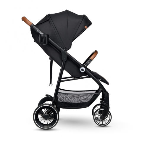 ALEXIA Lionelo Wózek spacerowy, duże koła 8,8 kg - Black Onyx