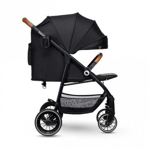 ALEXIA Lionelo Wózek spacerowy, duże koła 8,8 kg - Black Onyx