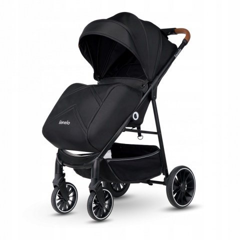 ALEXIA Lionelo Wózek spacerowy, duże koła 8,8 kg - Black Onyx