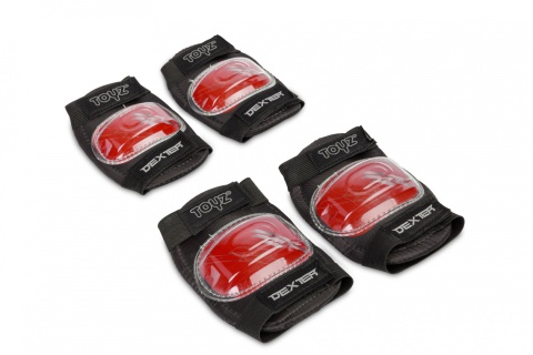 Deskorolka fiszka Toyz zestaw kasku ochraniaczy - DEXTER RED