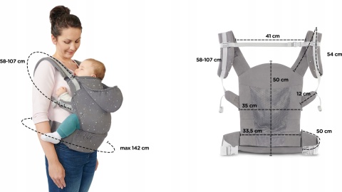 HUGGY Kinderkraft nosidełko dziecięce do 20 kg - Grey