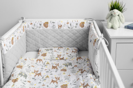 Sensillo Ochraniacz do łóżeczka Plusz Karo - LEŚNA PRZYGODA dodatek do wyprawki dla niemowlaka