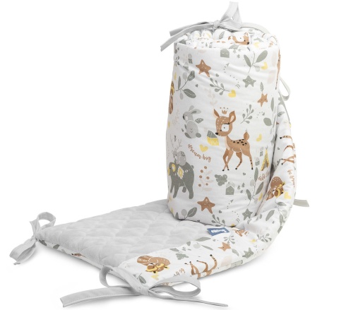 Sensillo Ochraniacz do łóżeczka Plusz Karo - LEŚNA PRZYGODA dodatek do wyprawki dla niemowlaka