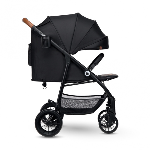 ZOEY Lionelo Wózek spacerowy, duże koła 8,4 kg - Black Onyx