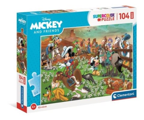Clementoni Puzzle 104el Maxi Supercolor Mickey i przyjaciele 23759