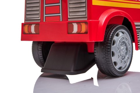 Pojazd jeździk dla dziecka na roczek, pchacz Mercedes Antos straż pożarna dźwięki czerwony