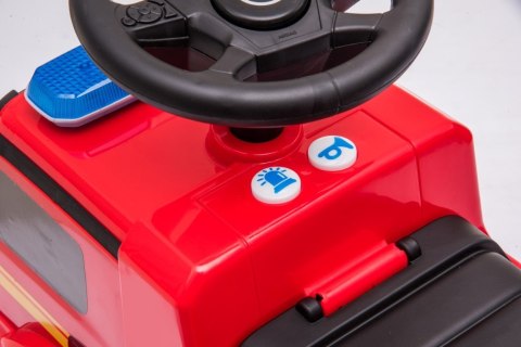 Pojazd jeździk dla dziecka na roczek, pchacz Mercedes Antos straż pożarna dźwięki czerwony