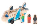 Transporter samolot drewniany piętrowy + walizki pasażerowie