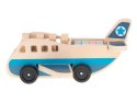 Transporter samolot drewniany piętrowy + walizki pasażerowie