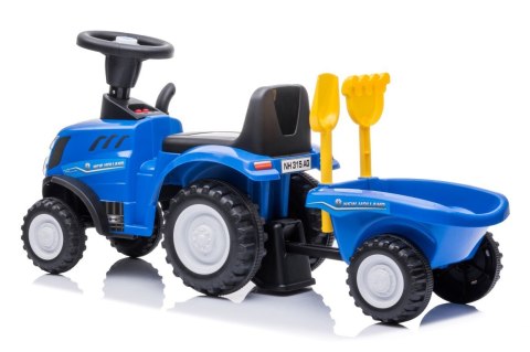 Jeździk pchacz chodzik traktor z przyczepą New Holland niebieski