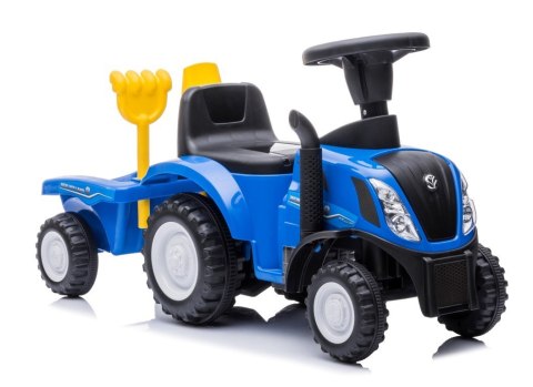 Jeździk pchacz chodzik traktor z przyczepą New Holland niebieski