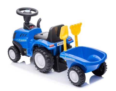Jeździk pchacz chodzik traktor z przyczepą New Holland niebieski
