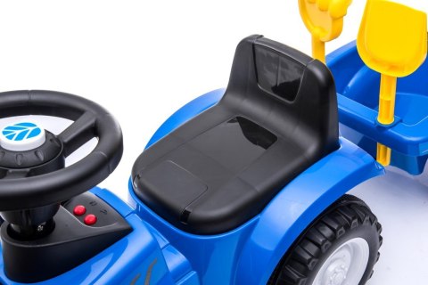 Jeździk pchacz chodzik traktor z przyczepą New Holland niebieski