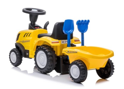 Jeździk pchacz chodzik traktor z przyczepą New Holland żółty