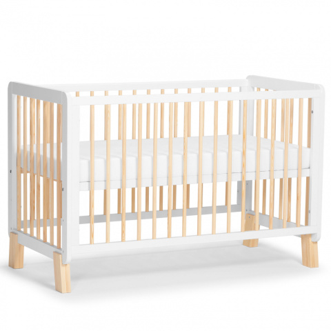 Kinderkraft Łóżeczko Drewniane LUNKY White 120x60