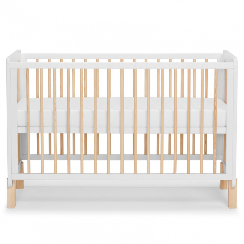 Kinderkraft Łóżeczko Drewniane LUNKY White 120x60
