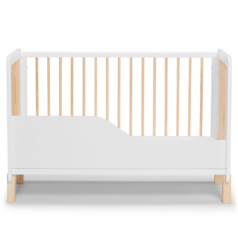 Kinderkraft Łóżeczko Drewniane LUNKY White 120x60