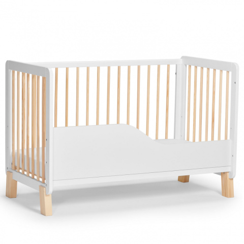 Kinderkraft Łóżeczko Drewniane LUNKY White 120x60