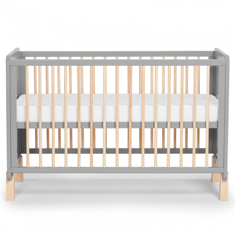 Kinderkraft Łóżeczko Drewniane NICO Grey