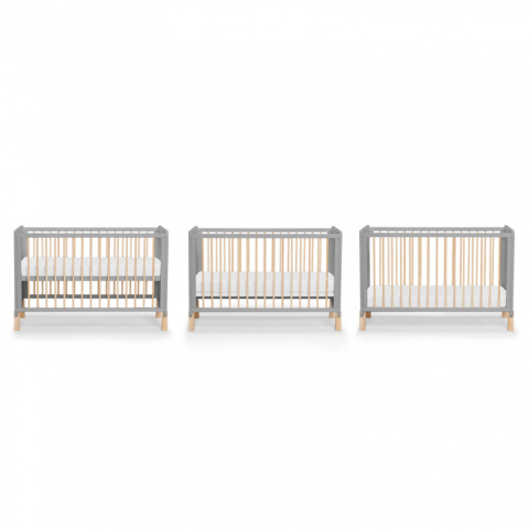 Kinderkraft Łóżeczko Drewniane NICO Grey