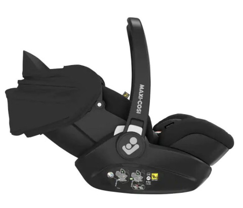 MARBLE Maxi-Cosi Rozkładany fotelik samochodowy I-Size 0-13 kg z bazą isofix - ESSENTIAL BLACK