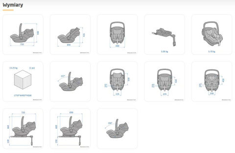 MARBLE Maxi-Cosi Rozkładany fotelik samochodowy I-Size 0-13 kg z bazą isofix - ESSENTIAL RED