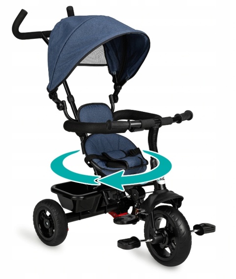 MILA QKids Rowerek trójkołowy obracane siedzisko - Granatowy