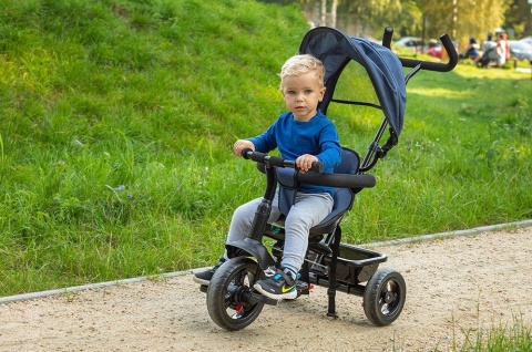 MILA QKids Rowerek trójkołowy obracane siedzisko - Granatowy