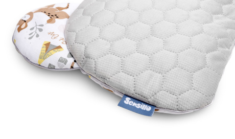 Sensillo poduszka Velvet Miś - BIAŁY LEŚNA PRZYGODA