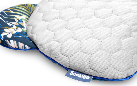 Sensillo poduszka Velvet Miś - NIEBIESKI PAPUGI