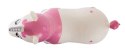 Skoczek gumowy dla dzieci KELLY 60 cm biało-różowy do skakania z pompką