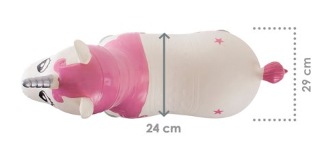 Skoczek gumowy dla dzieci KELLY 60 cm biało-różowy do skakania z pompką