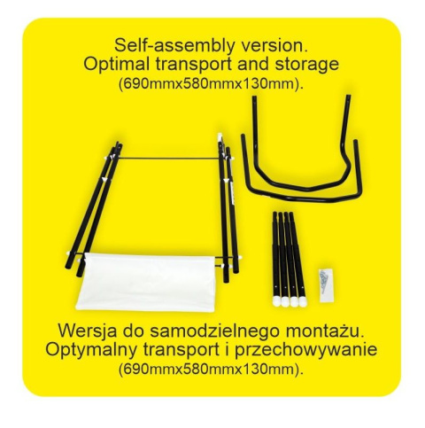 Stojak składany pod wannę 100cm z półką Lulu Design Maltex - czarny