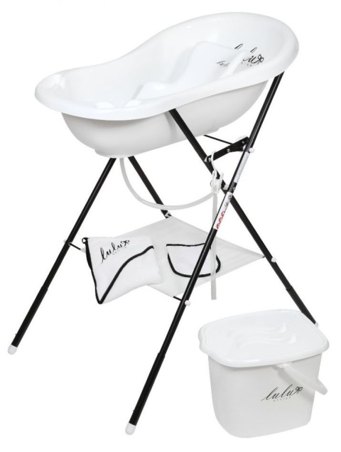 Stojak składany pod wannę 84cm z półką Lulu Design Maltex - czarny