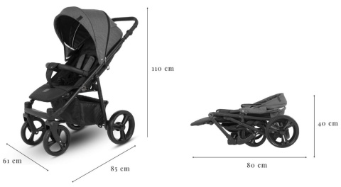 EZE Camarelo wózek spacerowy do miasta i w teren - 03