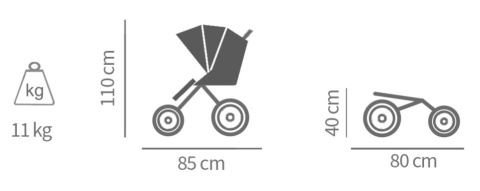 EZE Camarelo wózek spacerowy do miasta i w teren - 03