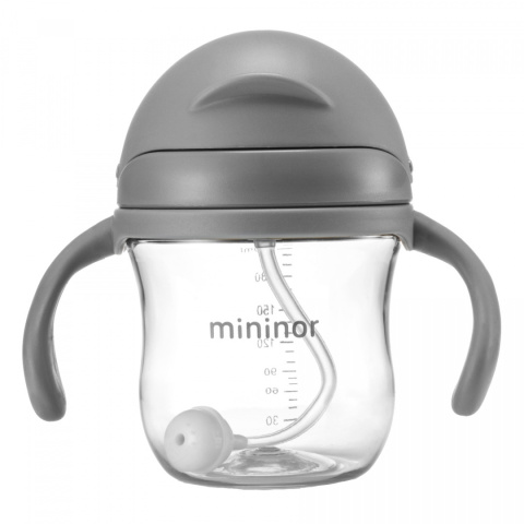 Bidon Mininor niekapek ze słomką tritanowy 220 ml - Elephant