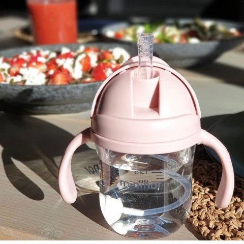 Mininor Bidon niekapek ze słomką tritanowy 220 ml - Azure