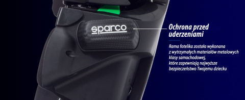 SK800i i-Size SPARCO 15-36kg ISOFIX fotelik samochodowy 105-150 cm, od ok. 3 lat do około 12 lat - Red