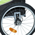 GUTO Deluxe 2w1 przyczepka rowerowa, doczepka, wózek dwuosobowy - zielony