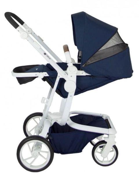 SPIDER 2w1 Qtus wózek wielofunkcyjny do 4 lat lub 25 kg - Blue / biały stelaż