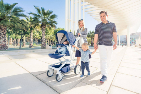 SPIDER 2w1 Qtus wózek wielofunkcyjny do 4 lat lub 25 kg - Blue / czarny stelaż