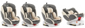 Oktagon Sesttino 0-36 kg obrotowy 360° fotelik samochodowy z Isofix - Cream Gray