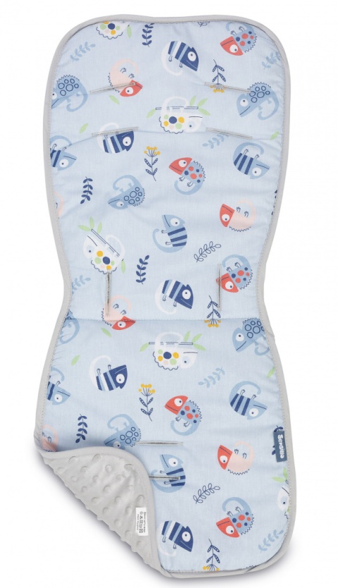 Sensillo Wkładka Basic Minky do wózka - KAMELEONY NIEBIESKIE