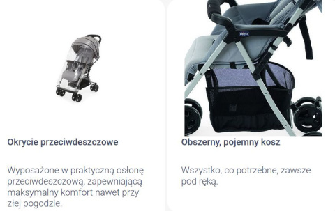 OHLALA 3 Chicco ultra lekki wózek spacerowy, składana rączka, waga 4,2 kg - Red Passion